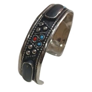 Elegant Afghani Stone Cuff Bracelet Traditional Tribal Jewelry