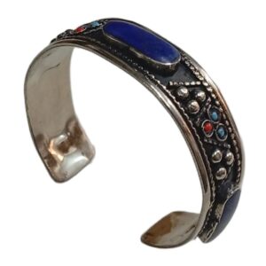 Elegant Afghani Stone Cuff Bracelet Traditional Tribal Jewelry