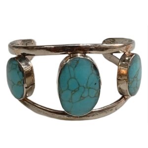 Elegant Afghani Stone Cuff Bracelet Traditional Tribal Jewelry