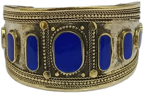 Afghani Antique Style Stone Cuff Bracelet - Image 4