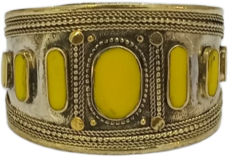 Afghani Antique Style Stone Cuff Bracelet - Image 5