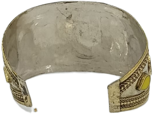 Afghani Antique Style Stone Cuff Bracelet - Image 3