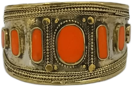 Afghani Antique Style Stone Cuff Bracelet - Image 4