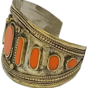 Afghani Antique Style Stone Cuff Bracelet