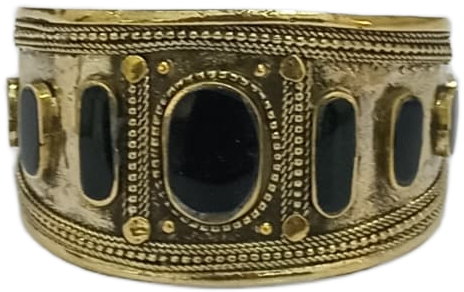 Afghani Antique Style Stone Cuff Bracelet - Image 2