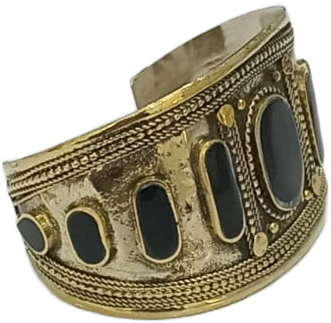 Afghani Antique Style Stone Cuff Bracelet - Image 4
