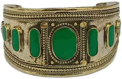 Afghani Antique Style Stone Cuff Bracelet - Image 5