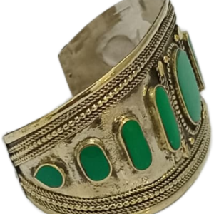 Afghani Antique Style Stone Cuff Bracelet