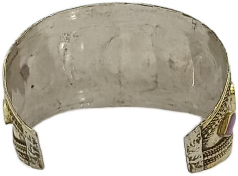 Afghani Antique Style Stone Cuff Bracelet - Image 3