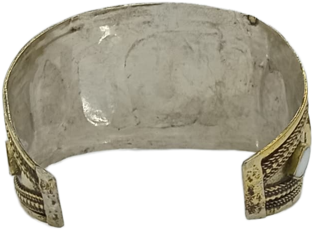 Afghani Antique Style Stone Cuff Bracelet - Image 4