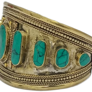 Afghani Antique Style Stone Cuff Bracelet