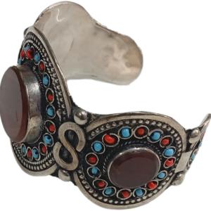 Elegant Afghani Stone Cuff Bracelet Traditional Tribal Jewelry