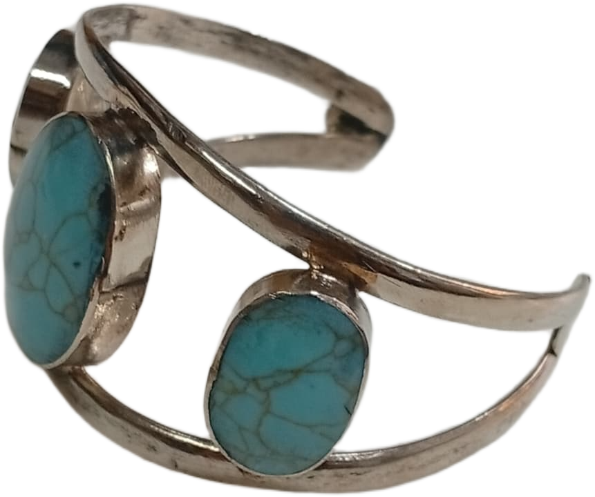 Elegant Afghani Stone Cuff Bracelet Traditional Tribal Jewelry - Image 2