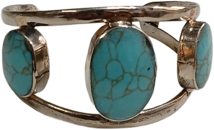 Elegant Afghani Stone Cuff Bracelet Traditional Tribal Jewelry - Image 3