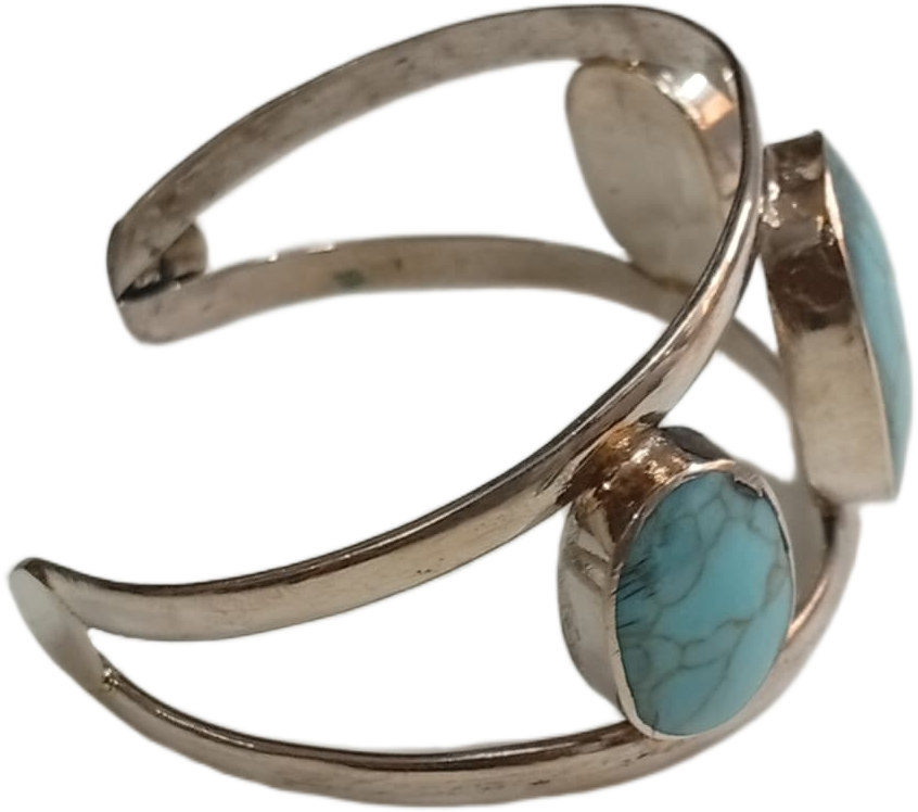Elegant Afghani Stone Cuff Bracelet Traditional Tribal Jewelry - Image 5