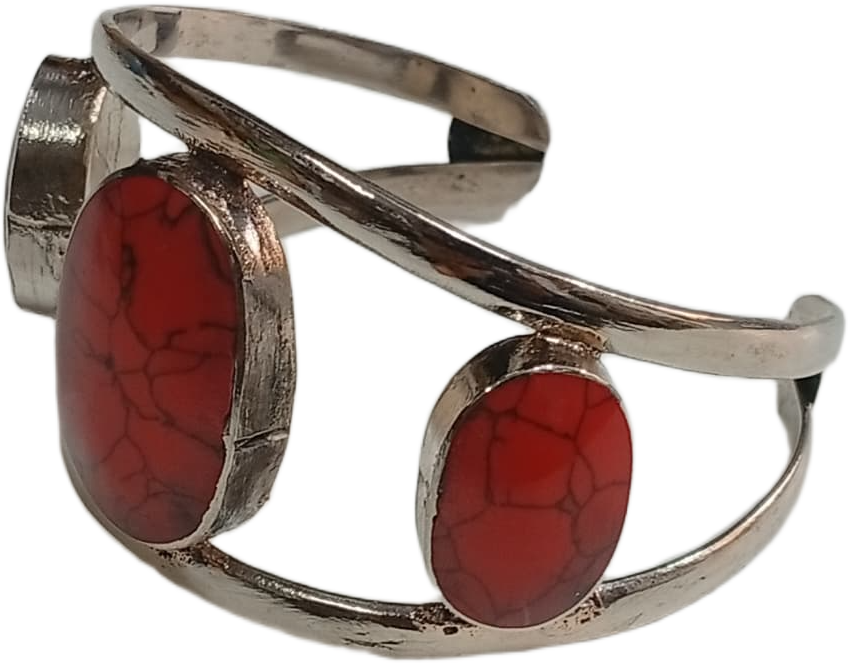 Elegant Afghani Stone Cuff Bracelet Traditional Tribal Jewelry - Image 4