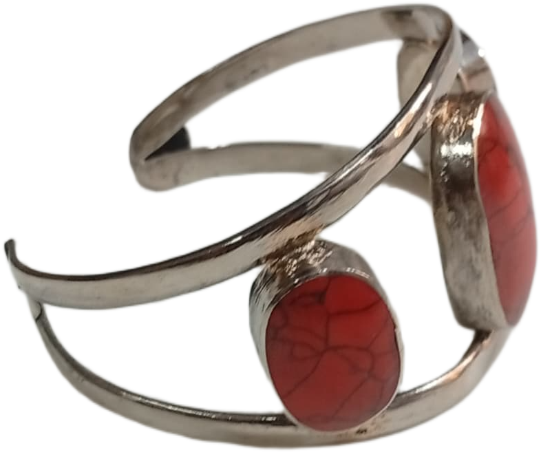 Elegant Afghani Stone Cuff Bracelet Traditional Tribal Jewelry - Image 2