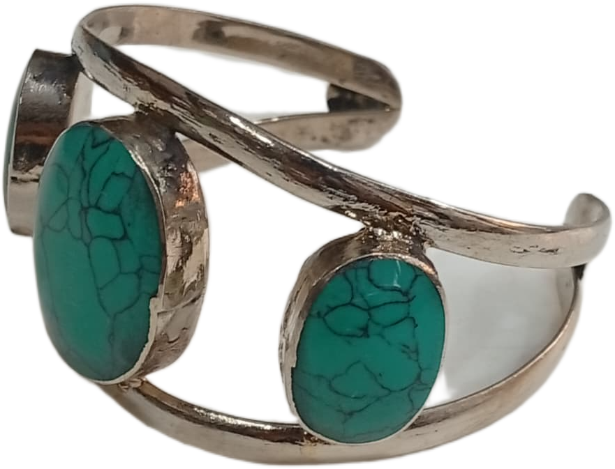 Elegant Afghani Stone Cuff Bracelet Traditional Tribal Jewelry - Image 5