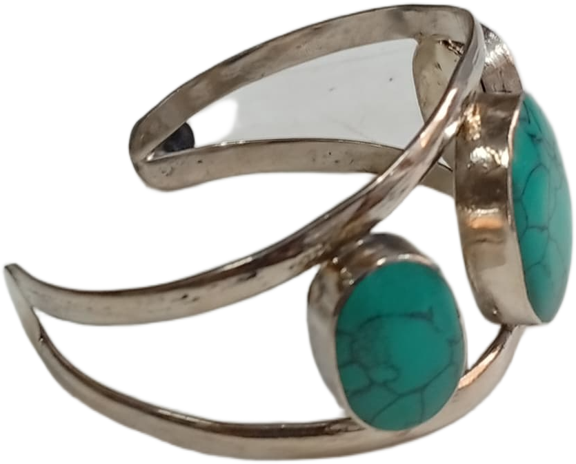 Elegant Afghani Stone Cuff Bracelet Traditional Tribal Jewelry - Image 4
