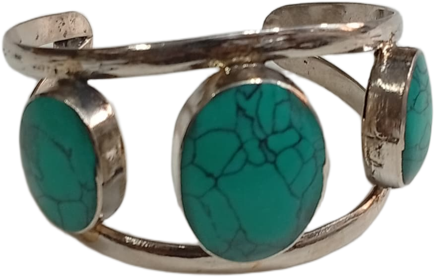 Elegant Afghani Stone Cuff Bracelet Traditional Tribal Jewelry - Image 2