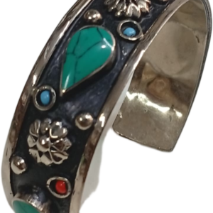 Elegant Afghani Stone Cuff Bracelet Traditional Tribal Jewelry