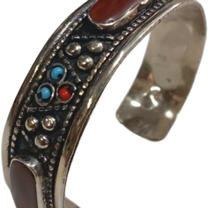 Elegant Afghani Stone Cuff Bracelet Traditional Tribal Jewelry