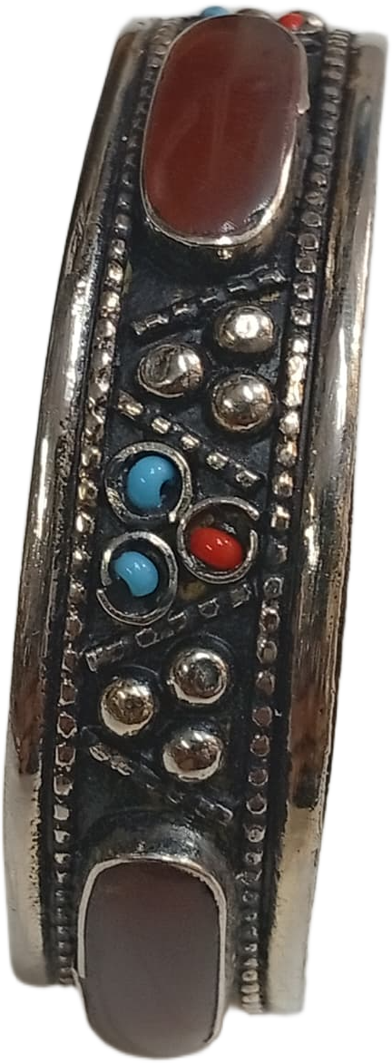 Elegant Afghani Stone Cuff Bracelet Traditional Tribal Jewelry - Image 4