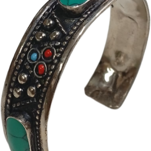Elegant Afghani Stone Cuff Bracelet Traditional Tribal Jewelry