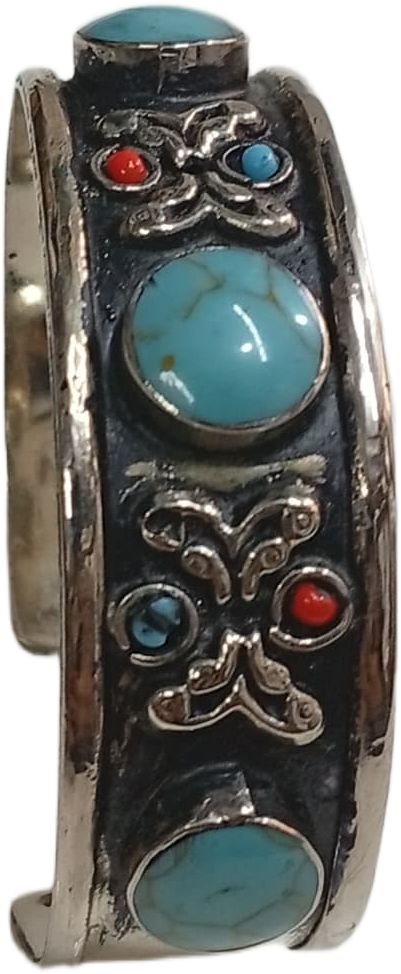 Elegant Afghani Stone Cuff Bracelet Traditional Tribal Jewelry - Image 2