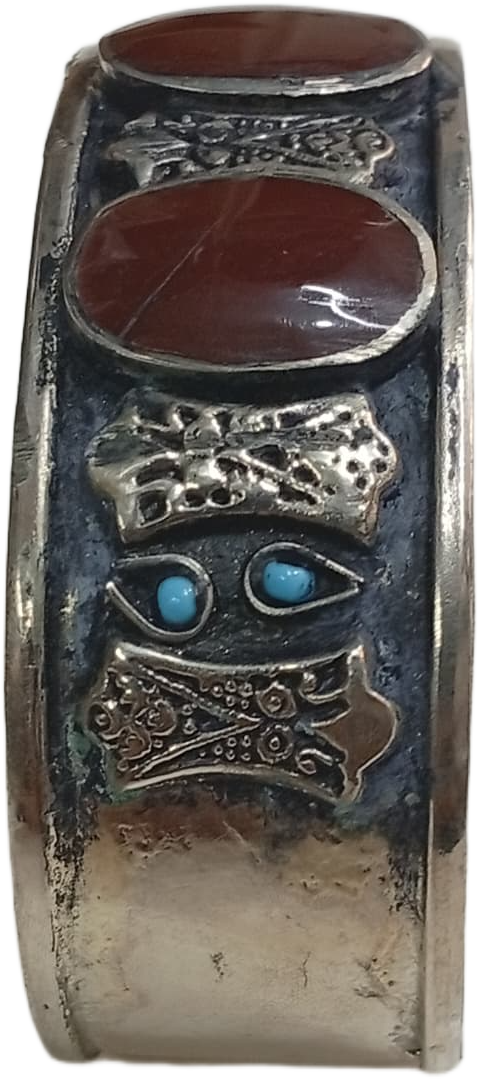 Elegant Afghani Stone Cuff Bracelet Traditional Tribal Jewelry - Image 4