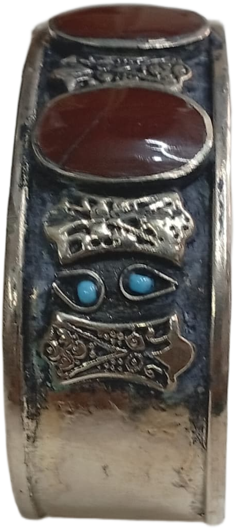 Elegant Afghani Stone Cuff Bracelet Traditional Tribal Jewelry - Image 2