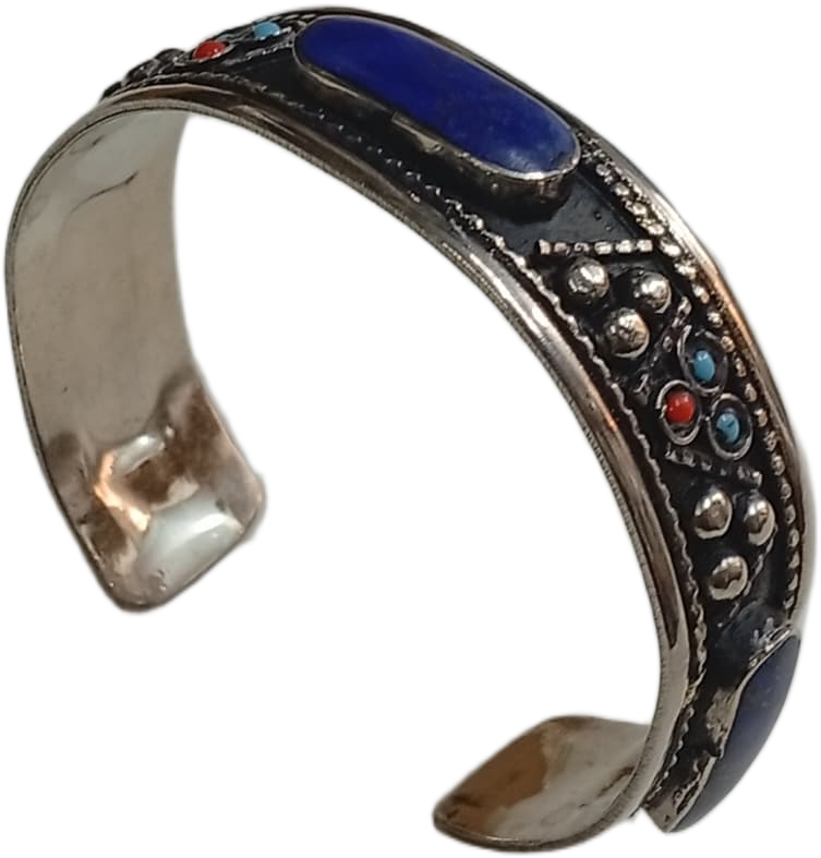 Elegant Afghani Stone Cuff Bracelet Traditional Tribal Jewelry - Image 4
