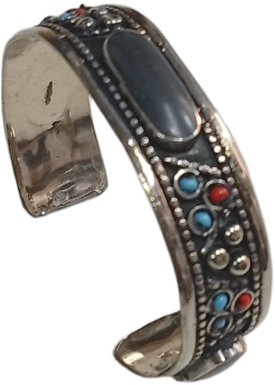 Elegant Afghani Stone Cuff Bracelet Traditional Tribal Jewelry - Image 5