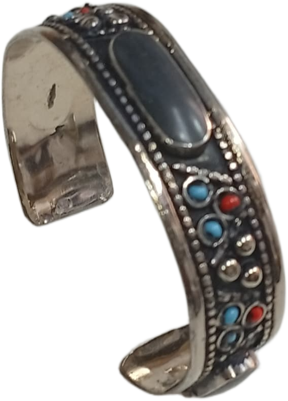 Elegant Afghani Stone Cuff Bracelet Traditional Tribal Jewelry - Image 4