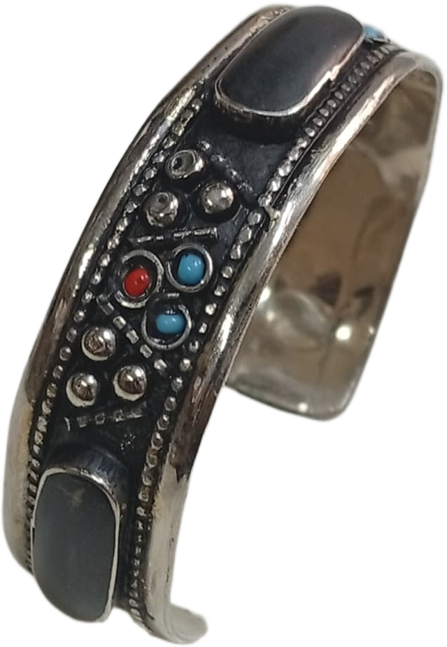 Elegant Afghani Stone Cuff Bracelet Traditional Tribal Jewelry - Image 2