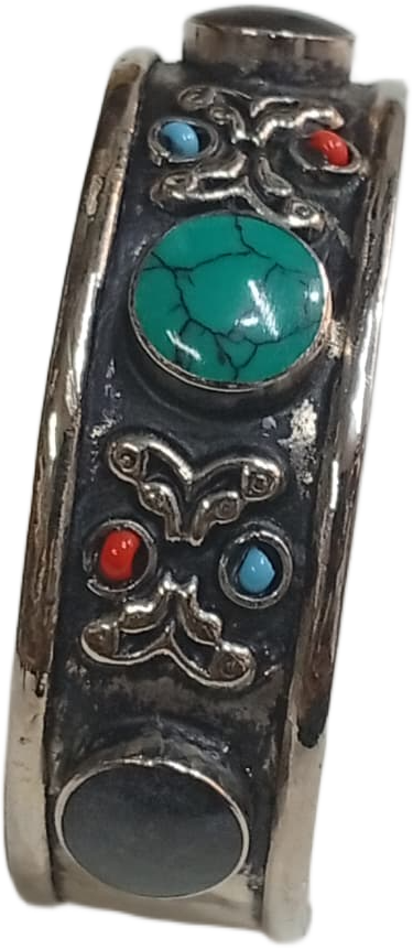 Elegant Afghani Stone Cuff Bracelet Traditional Tribal Jewelry - Image 4