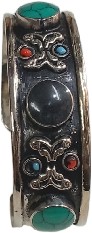 Elegant Afghani Stone Cuff Bracelet Traditional Tribal Jewelry - Image 2