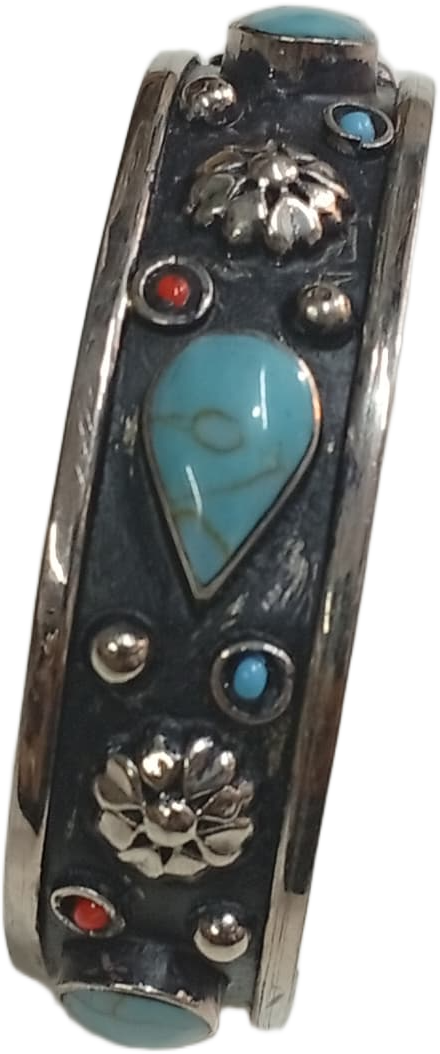 Elegant Afghani Stone Cuff Bracelet Traditional Tribal Jewelry - Image 2