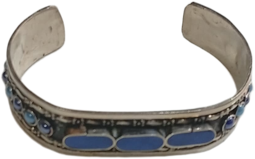 Elegant Afghani Stone Cuff Bracelet Traditional Tribal Jewelry - Image 3