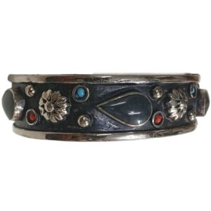 Elegant Afghani Stone Cuff Bracelet Traditional Tribal Jewelry