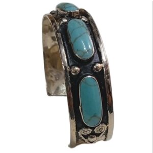 Elegant Afghani Stone Cuff Bracelet Traditional Tribal Jewelry