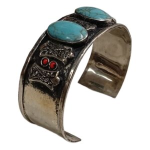 Elegant Afghani Stone Cuff Bracelet Traditional Tribal Jewelry