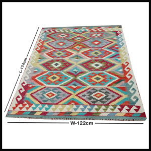 Handcrafted Traditional Kilim Rug Size  ( W-174 x H-122 )
