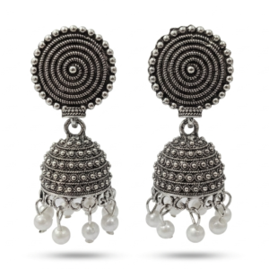 Vintage Pearl Drop Jhumka Earrings – Traditional Statement Jewelry