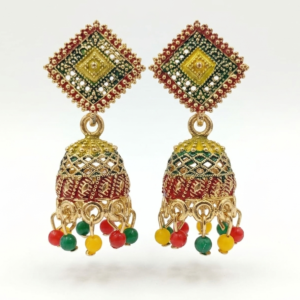Vintage Pearl Drop Jhumka Earrings – Traditional Statement Jewelry