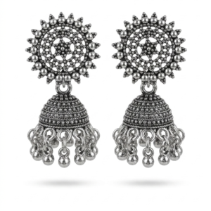 Vintage Pearl Drop Jhumka Earrings – Traditional Statement Jewelry