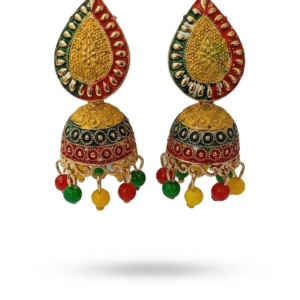 Vintage Pearl Drop Jhumka Earrings – Traditional Statement Jewelry