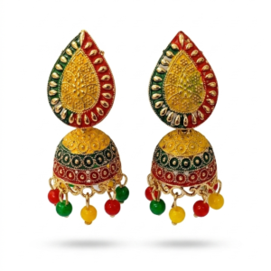 Vintage Pearl Drop Jhumka Earrings – Traditional Statement Jewelry