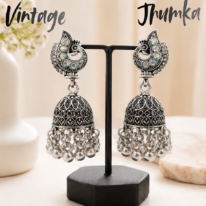Vintage Pearl Drop Jhumka Earrings – Traditional Statement Jewelry