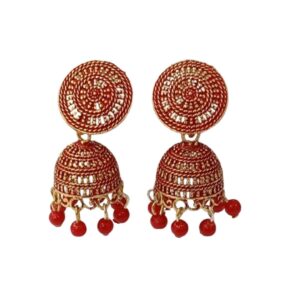 Vintage Pearl Drop Jhumka Earrings – Traditional Statement Jewelry